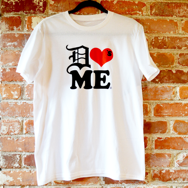 Detroit Loves Me Tshirt in white.  relaxed fit & lightweight - 100% ring-spun cotton - Screen Printed in Detroit